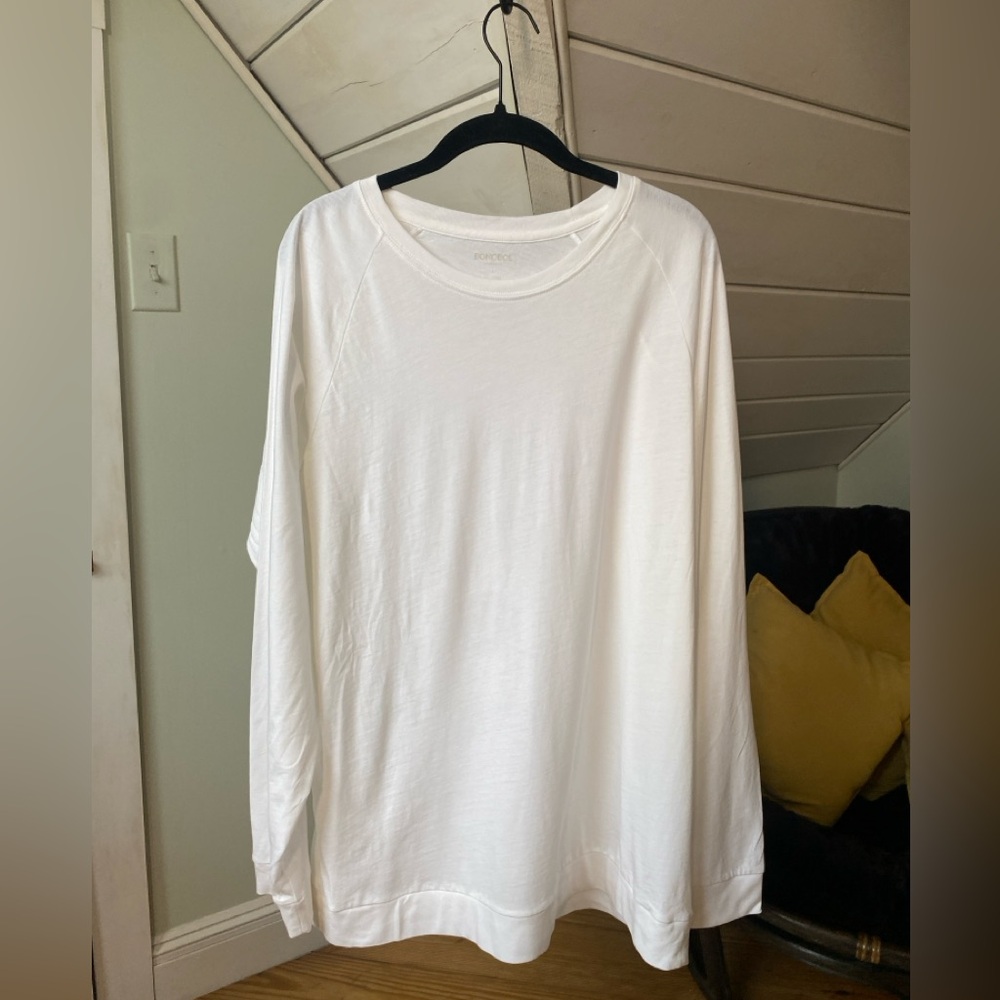 Bonobos Soft Everyday Long Sleeve Tee Standard Fit White Size Large